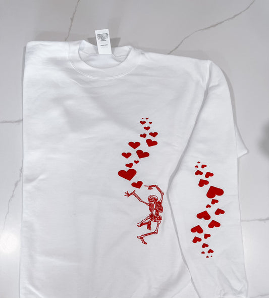 Skeleton Hearts Crew Sweatshirt